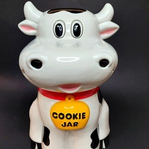 Mooing Black & White Bovine Cow Cookie Jar
